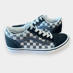 Vans Old Skool Kids Checkerboard Black White Skate Shoes Size 3 Youth